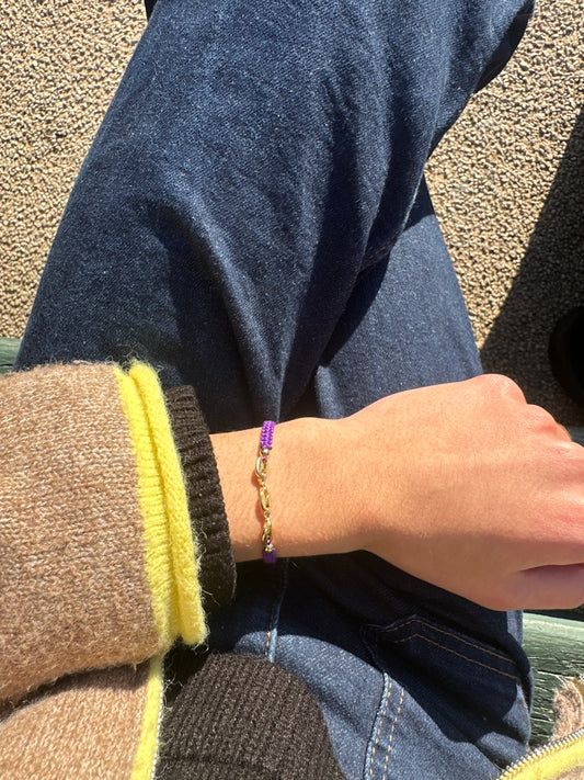 Bracelet cordon ajustable - cuivre doré