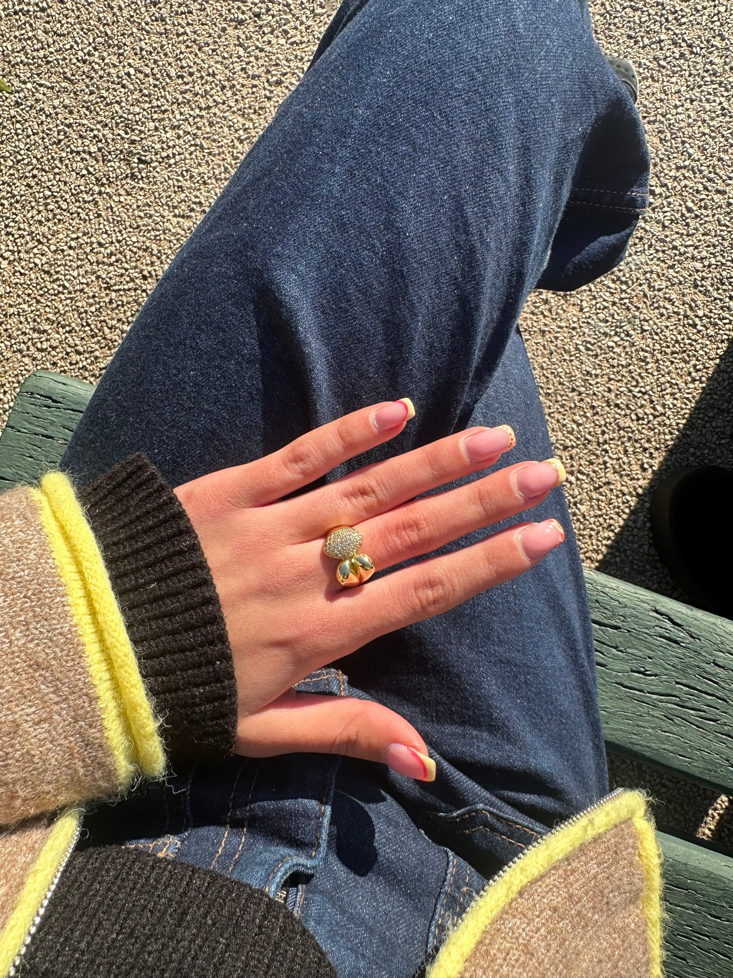 Bague ajustable - cuivre doré