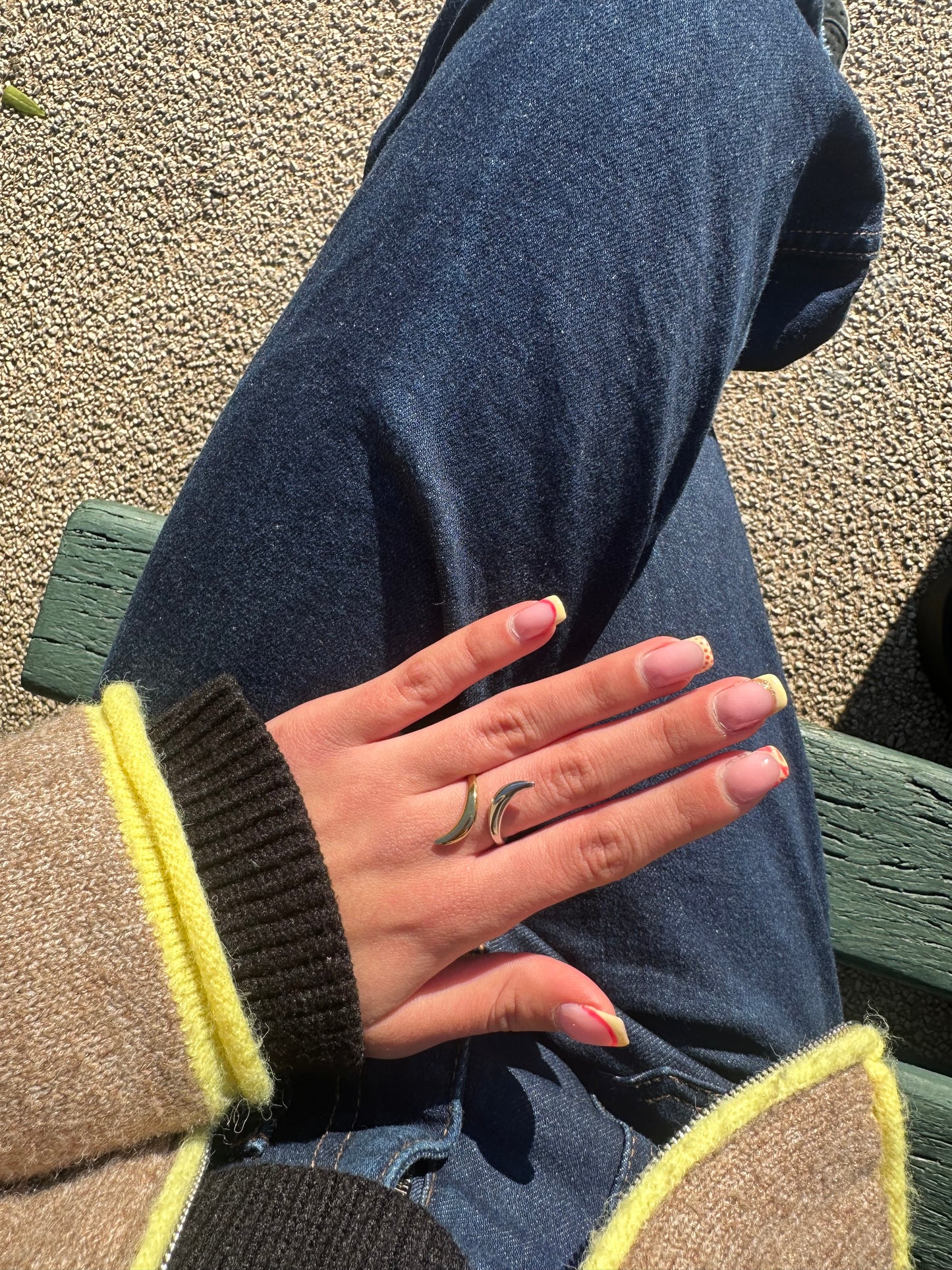 Bague ajustable - acier inoxydable doré et argenté