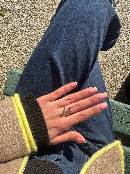 Bague ajustable - acier inoxydable doré et argenté