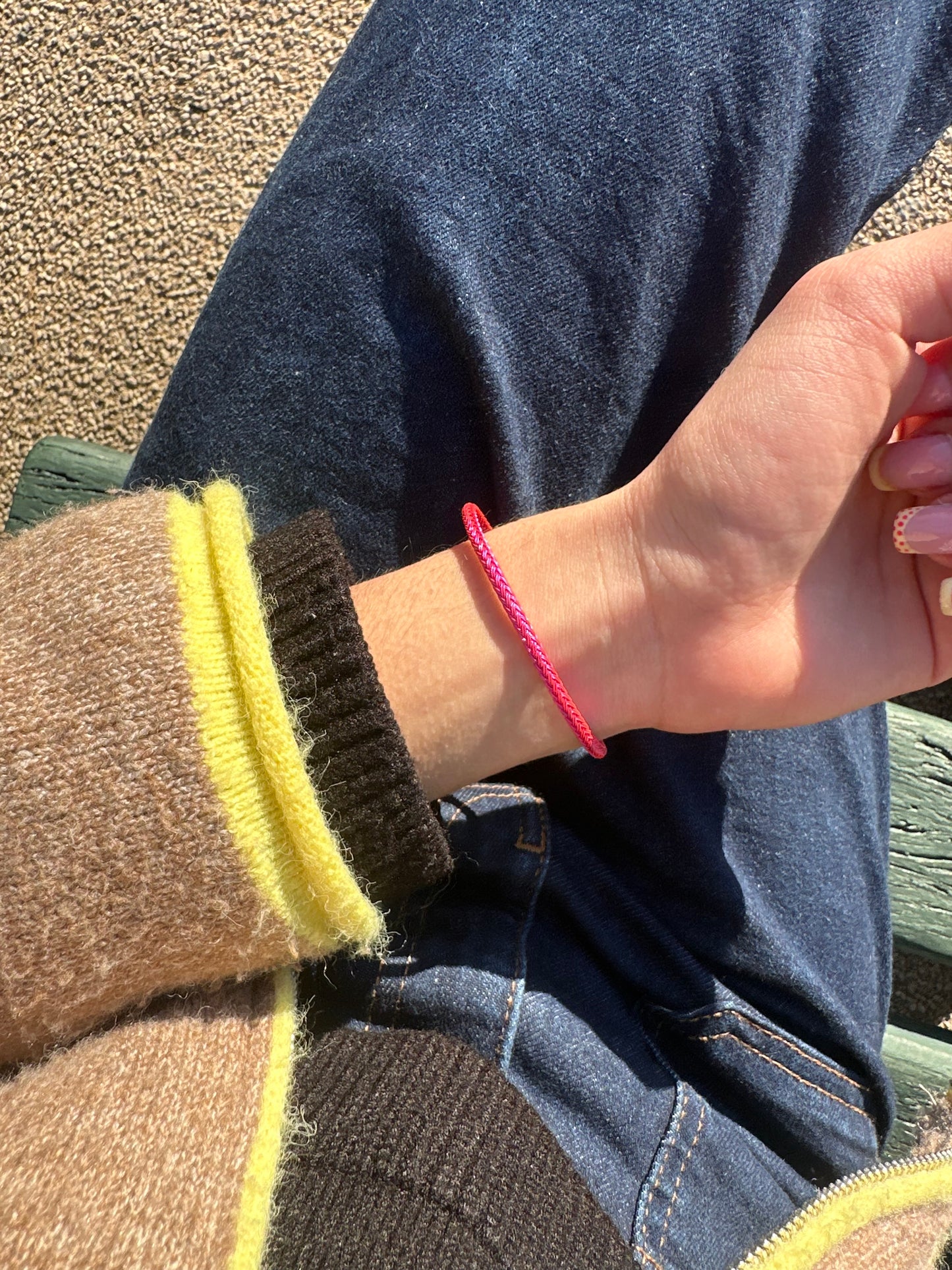 Bracelet cordon trèfle - acier inoxydable doré