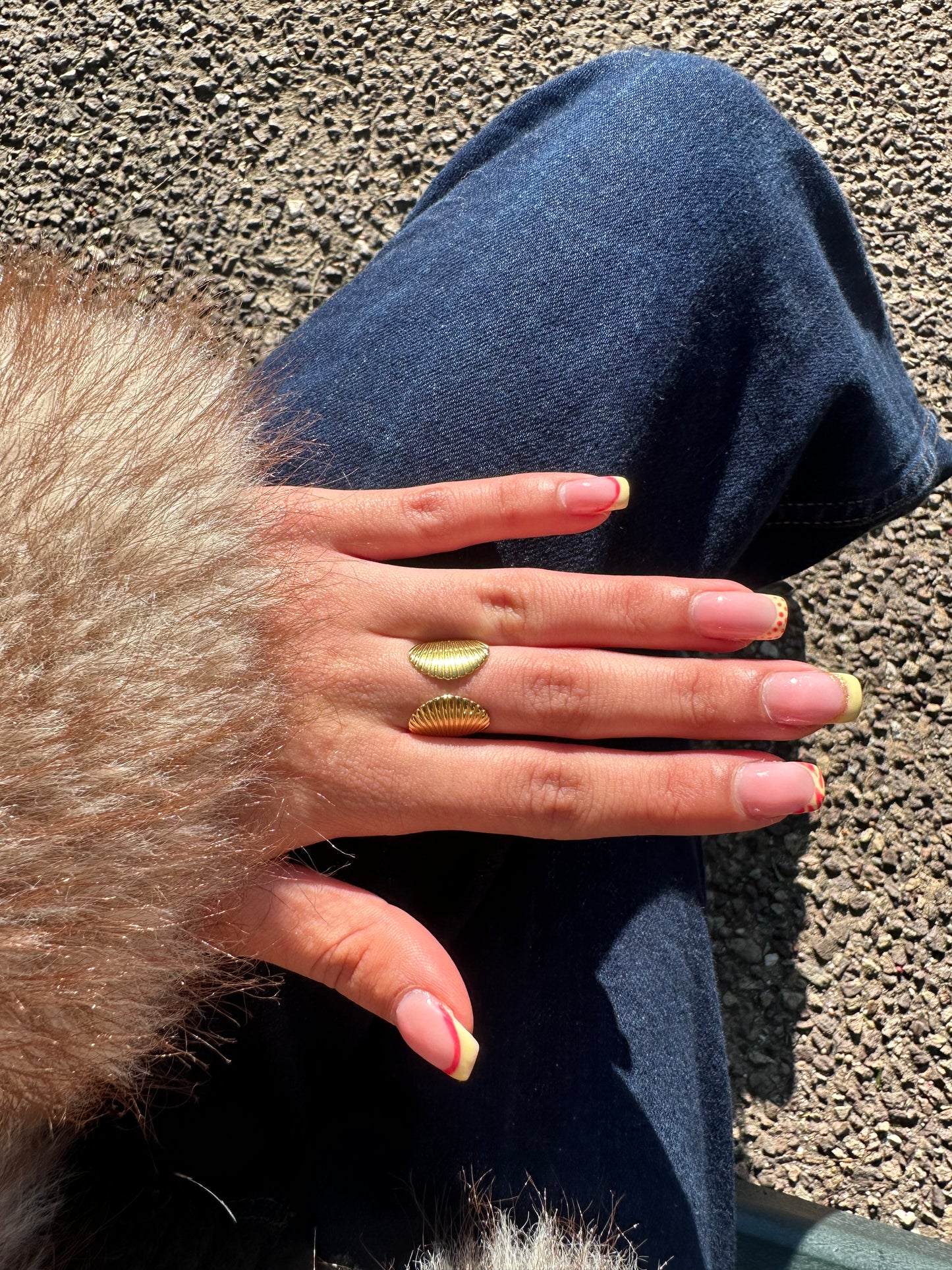 Bague ajustable coquillages