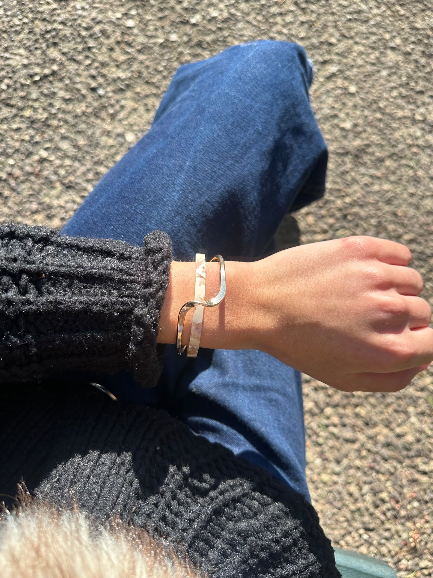 Jonc - acier inoxydable doré